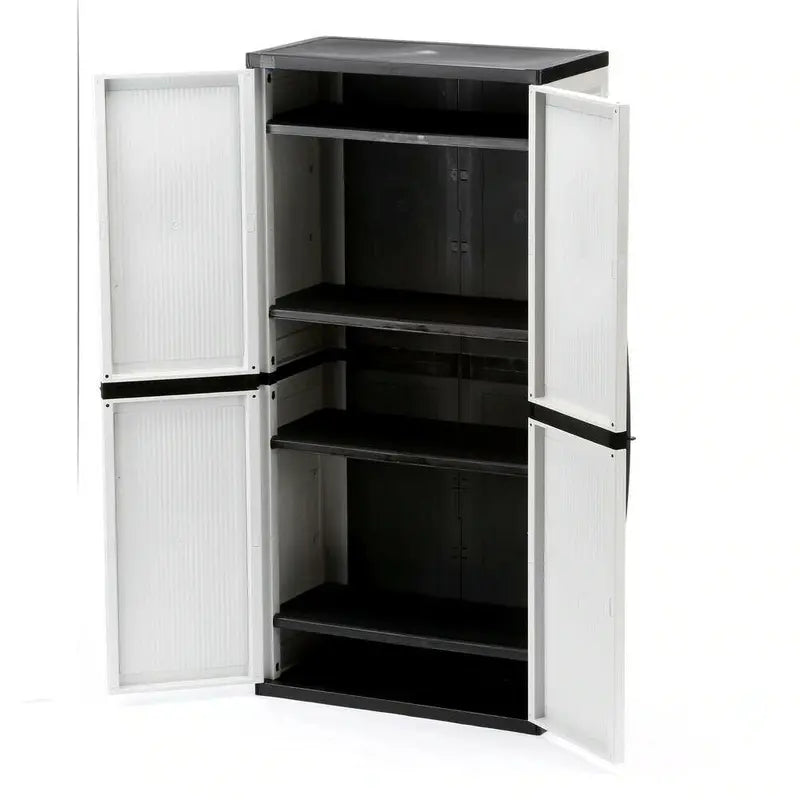 HDX Freestanding Gray Garage Cabinet – 35″W × 71″H × 18″D, Lockable Doors & Adjustable Shelves