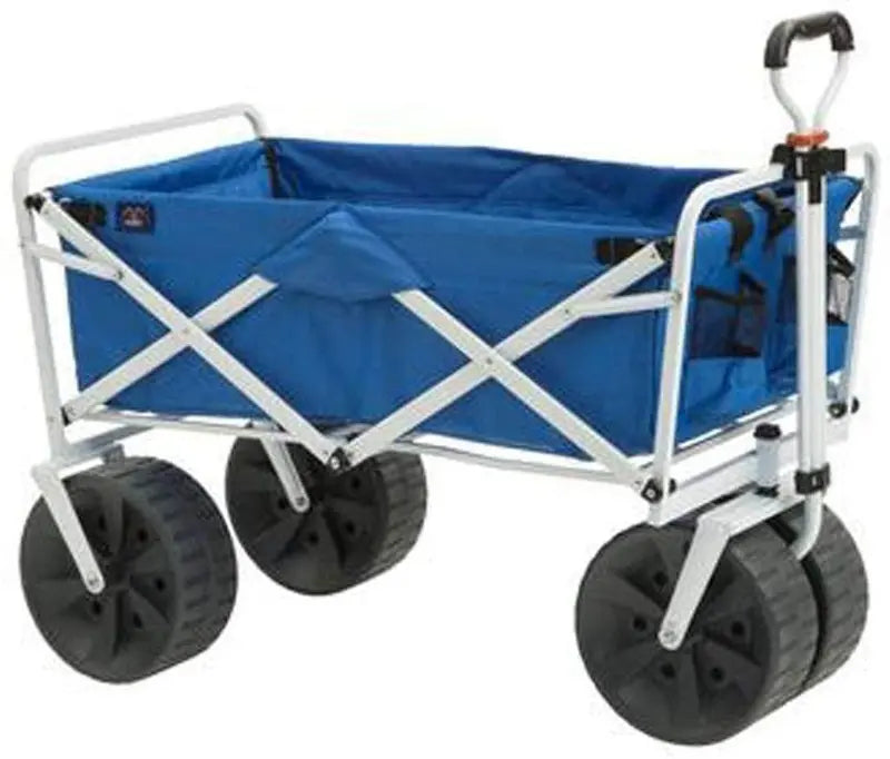 Mac Sports Heavy-Duty All-Terrain Folding Beach Wagon – Blue/Black Utility Cart