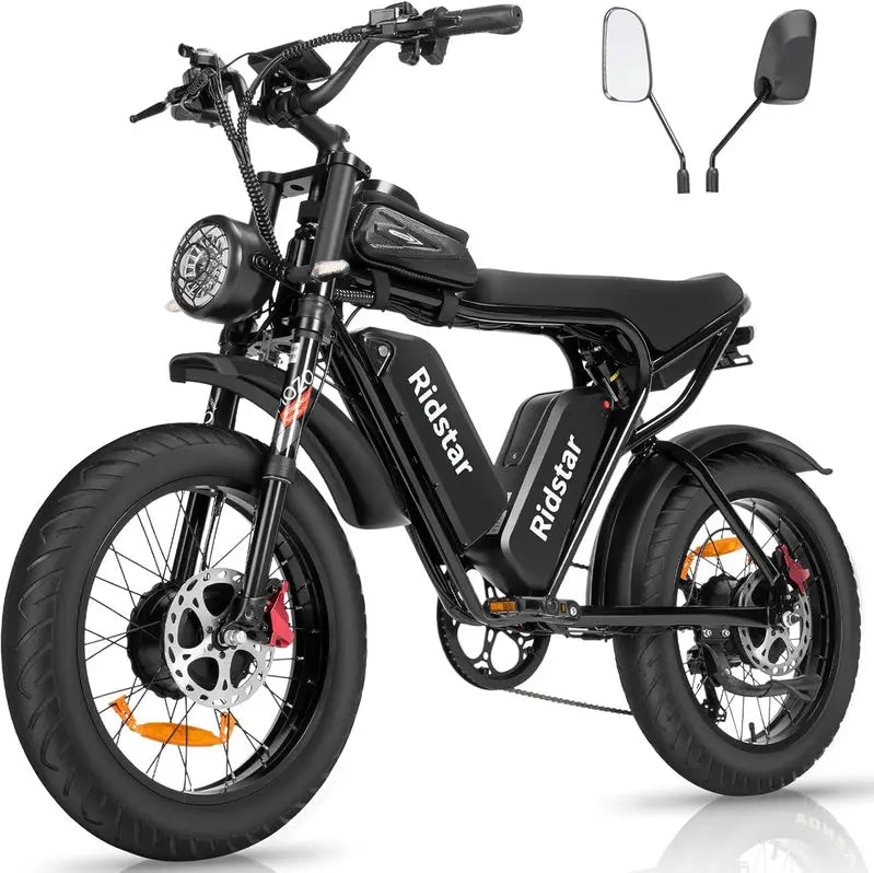 High-Speed 1000W–2000W Adult Electric Bicycle – 25–37MPH Variable Output, Rugged Fat-Tire Design