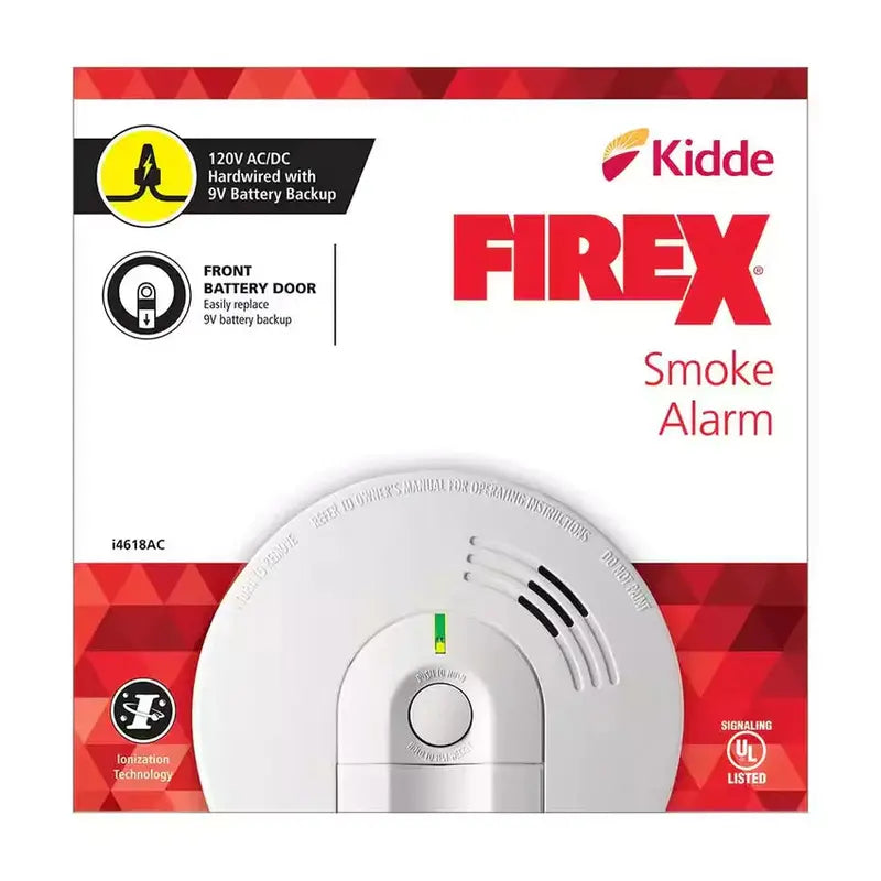 i4618 Hardwired Smoke Alarm – 4-Pack Ionization Detector with 120V AC Power & 9V Backup Battery