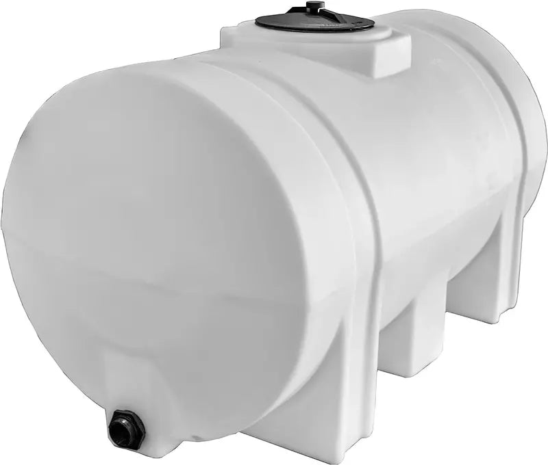 Horizontal Polyethylene Water Storage Tank – 550-Gallon Reservoir with Support Legs, USA-Made, Corrosion-Resistant