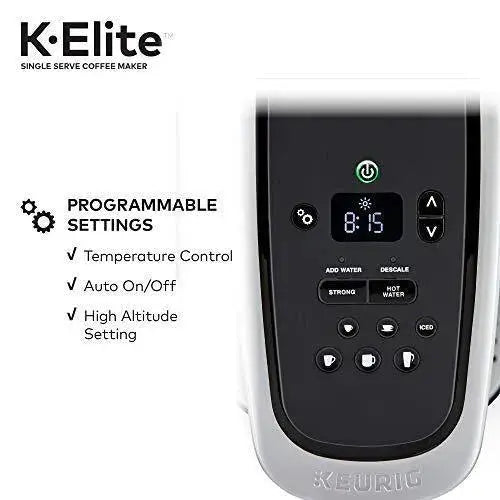 Keurig K-Elite Single-Serve Coffee Brewer – Brushed Slate K-Cup Machine with Iced Coffee Setting and Strong Brew Option